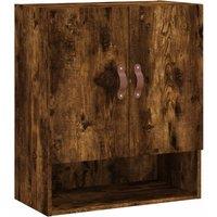 Berkfield Home Wall Cabinet Smoked Oak 60x31x70 cm Engineered Wood in Brown | Size: 60 x 31 x 70 cm