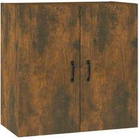 Berkfield Home Wall Cabinet Smoked Oak 60x31x60 cm Engineered Wood in Brown | Size: 60 x 31 x 60 cm