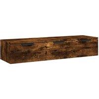 Berkfield Home Wall Cabinet Smoked Oak 102x30x20 cm Engineered Wood in Brown | Size: 102 x 30 x 20 cm