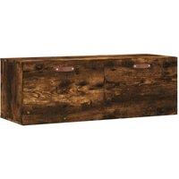 Berkfield Home Wall Cabinet Smoked Oak 100x36.5x35 cm Engineered Wood in Brown