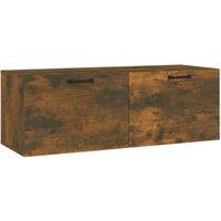 Berkfield Home Wall Cabinet Smoked Oak 100x36.5x35 cm Engineered Wood in Brown