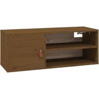 Berkfield Home Wall Cabinet Honey Brown 80x30x30 cm Solid Wood Pine | Size: 80 x 30 x 30 cm