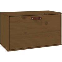 Berkfield Home Wall Cabinet Honey Brown 60x30x35 cm Solid Wood Pine | Size: 60 x 30 x 35 cm