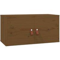 Berkfield Home Wall Cabinet Honey Brown 60x30x30 cm Solid Wood Pine | Size: 60 x 30 x 30 cm