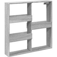 Berkfield Home Wall Cabinet Grey Sonoma 80x15x80 cm Engineered Wood | Size: 80 x 15 x 80 cm