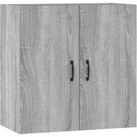 Berkfield Home Wall Cabinet Grey Sonoma 60x31x60 cm Engineered Wood | Size: 60 x 31 x 60 cm