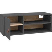 Berkfield Home Wall Cabinet Grey 80x30x30 cm Solid Wood Pine | Size: 80 x 30 x 30 cm