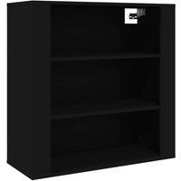 Berkfield Home Wall Cabinet Black 80x33x80 cm Engineered Wood | Size: 80 x 33 x 80 cm