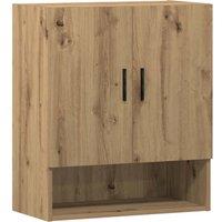 Berkfield Home Wall Cabinet Artisan Oak 60x31x70 cm Engineered Wood in Brown | Size: 60 x 31 x 70 cm