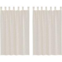 Berkfield Home Voile Curtains with Tab Top 2 pcs Cream