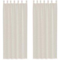 Berkfield Home Voile Curtains with Tab Top 2 pcs Cream