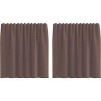 Berkfield Home Voile Curtains with Tab Top 2 pcs Brown