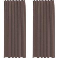Berkfield Home Voile Curtains with Tab Top 2 pcs Brown