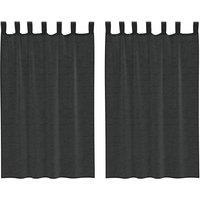 Berkfield Home Voile Curtains with Tab Top 2 pcs Black