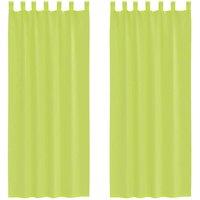 Berkfield Home Voile Curtains with Tab Top 2 pcs Apple Green