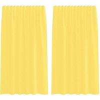 Berkfield Home Voile Curtains with Rod Pockets 2 pcs Yellow