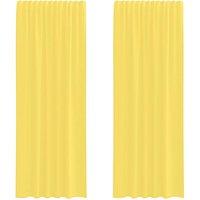Berkfield Home Voile Curtains with Rod Pockets 2 pcs Yellow