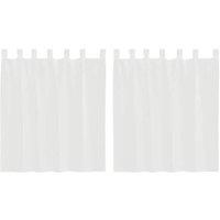 Berkfield Home Voile Curtains with Rod Pockets 2 pcs White