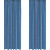 Berkfield Home Voile Curtains with Rod Pockets 2 pcs Royal Blue