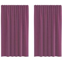Berkfield Home Voile Curtains with Rod Pockets 2 pcs Purple