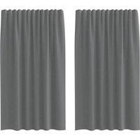 Berkfield Home Voile Curtains with Rod Pockets 2 pcs Dark Grey