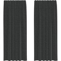 Berkfield Home Voile Curtains with Rod Pockets 2 pcs Black