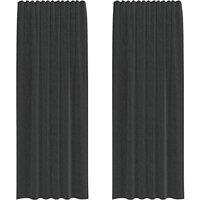 Berkfield Home Voile Curtains with Rod Pockets 2 pcs Black