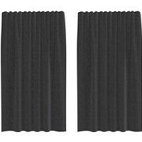 Berkfield Home Voile Curtains with Rod Pockets 2 pcs Black