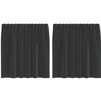 Berkfield Home Voile Curtains with Rod Pockets 2 pcs Black