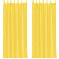 Berkfield Home Voile Curtains with Loops 2 pcs Yellow 140x260 cm