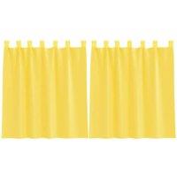 Berkfield Home Voile Curtains with Loops 2 pcs Yellow 140x140 cm