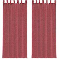 Berkfield Home Voile Curtains with Loops 2 pcs Wine Red 140x260 cm