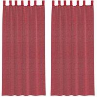 Berkfield Home Voile Curtains with Loops 2 pcs Wine Red 140x225 cm