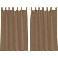 Berkfield Home Voile Curtains with Loops 2 pcs Light Brown 140x175 cm