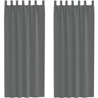 Berkfield Home Voile Curtains with Loops 2 pcs Dark Grey 140x260 cm
