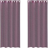 Berkfield Home Voile Curtains with Grommets 2 pcs Purple 140x245 cm