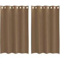 Berkfield Home Voile Curtains with Grommets 2 pcs Light Brown