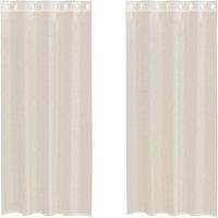 Berkfield Home Voile Curtains with Grommets 2 pcs Cream 140x225 cm