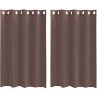 Berkfield Home Voile Curtains with Grommets 2 pcs Brown 140x175 cm