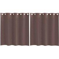 Berkfield Home Voile Curtains with Grommets 2 pcs Brown 140x140 cm