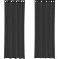Berkfield Home Voile Curtains with Grommets 2 pcs Black 140x300 cm