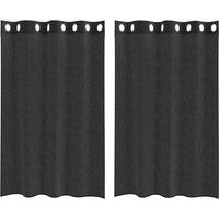 Berkfield Home Voile Curtains with Grommets 2 pcs Black 140x175 cm