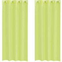 Berkfield Home Voile Curtains with Grommets 2 pcs Apple Green 140x225 cm