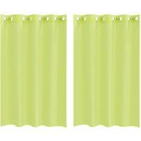 Berkfield Home Voile Curtains with Grommets 2 pcs Apple Green 140x175 cm