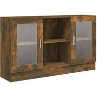 Berkfield Home Vitrine Cabinet Smoked Oak 120x30.5x70 cm Engineered Wood in Brown