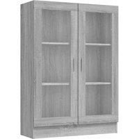 Berkfield Home Vitrine Cabinet Grey Sonoma 82.5x30.5x115 cm Engineered Wood