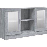 Berkfield Home Vitrine Cabinet Grey Sonoma 120x30.5x70 cm Engineered Wood