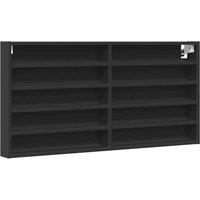 Berkfield Home Vitrine Cabinet Black 100x8.5x50 cm Engineered Wood