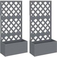 Berkfield Home Trellis Planters 2 pcs Grey 65x33x135 cm WPC | Size: 65 x 33 x 135 cm