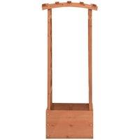 Berkfield Home Trellis Planter with Arch 49x39x117 cm Firwood in Brown | Size: 49 x 39 x 117 cm